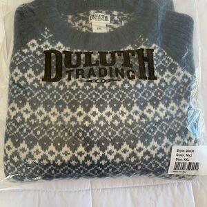 Duluth Trading Co Woolpaca Jacquard Crewneck Sweater. NWT